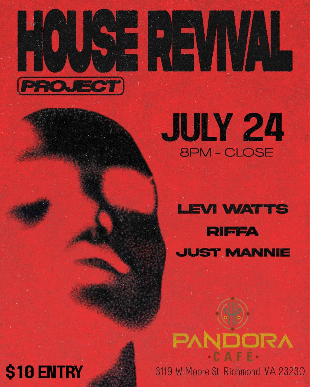 Levi Watts + Riffa + Just Mannie flyer